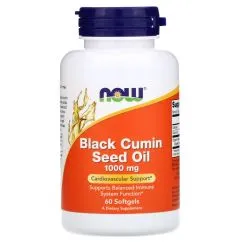 Натуральна добавка Now Foods Black Cumin Seed Oil 1,000 мг 60 капсул (2022-10-0675)