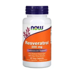 Натуральная добавка Now Foods Resveratrol 200 мг 60 капсул (2022-10-0106)
