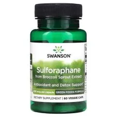 Натуральна добавка Swanson Sulforaphane from Broccoli Sprout Extract 400 мкг 60 капсул (2022-10-0211)