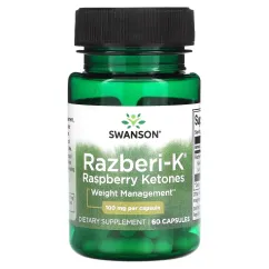 Вітаміни Swanson Razberi-K Raspberry Ketones 100 мг 60 капсул (100-30-3717091-20)
