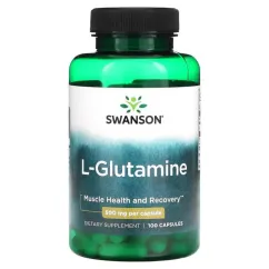 Амінокислота Swanson L-Glutamine 500 мг 100 капсул (100-52-2730970-20)