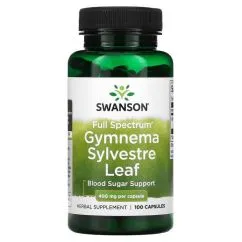 Натуральна добавка Swanson Full Spectrum Gymnema Sylvestre Leaf 400 мг 100 капсул (2022-10-0210)