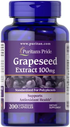 Вітаміни Puritan's Pride Grapeseed Extract 100 мг 200 капсул (23147)