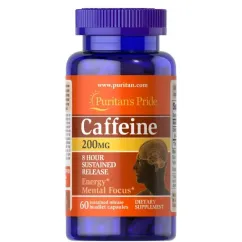 Кофеїн Puritan's Pride Caffeine 200 мг 60 капсул (2022-10-2878)