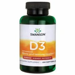 Витамин Swanson D-3 5000 250 капсул (100-94-7468031-20)