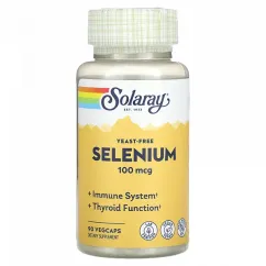Натуральна добавка Solaray Selenium Yeast Free 100mcg 90 капсул (2022-10-1030)