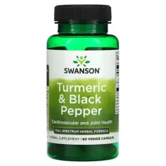Натуральна добавка Swanson Turmeric Black Pepper 60 капсул (2022-09-9907)