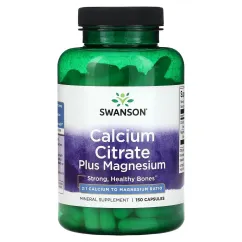 Вітаміни Swanson Calcium Citrate Plus Вітаміни Magnesium 150 капсул (100-39-7183900-20)
