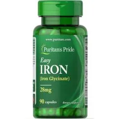 Мінерали Puritan's Pride Easy Iron (Glycinate) 28 мг 90 капс (74312116032)