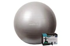 М'яч для фітнесу PowerPlay 4001 із насосом 75 см Silver (CN10677)