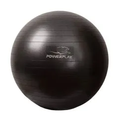 М'яч для фітнесу PowerPlay 4001 із насосом 65 см Black (CN10533)