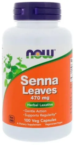 Натуральна добавка Now Foods Senna 470mg 100 веган капс (733739047526)