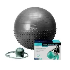 Мяч для фитнеса PowerPlay 4003 с насосом 75 см Dark Grey (CN10686)