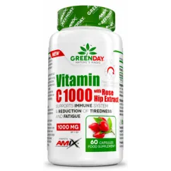 Вітаміни Amix GreenDay ProVegan Vitamin C 1000mg with RoseHip 60 веган капс (8594159532472)