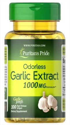 Натуральна добавка Puritan's Pride Odorless Garlic 1000 mg 100 софтгель (74312155314)