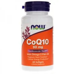 Витамины Now Foods CoQ10 60 мг with Omega-3 60 софт гель (733739031631)