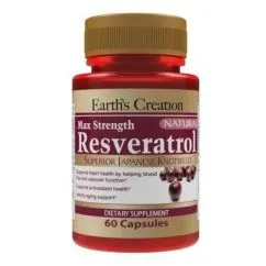 Естественная добавка Earth's Creation Resveratrol 500 mg 60 капс