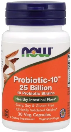 Пробіотик Now Foods Probiotic-10 25 Billion - 30 веган капс (733739029379)