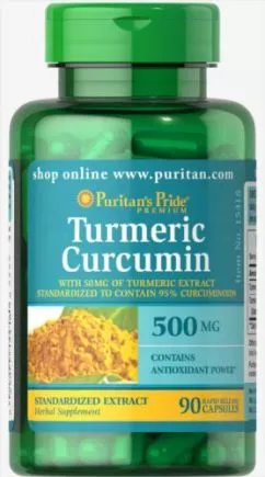 Натуральна добавка Puritan's Pride Turmeric Curcumin 500 мг- 90 капс (25077154180)