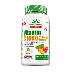 Вітаміни Amix GreenDay ProVegan Vitamin C 1000mg with Acerola 60 веган капс (8594159532519)