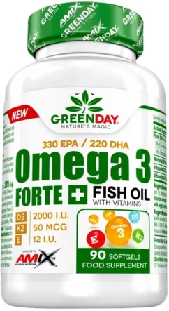 Витамины Amix GreenDay Omega3 FORTE 330/220 + D3,K2,Vit.E 90 софт гель (8594159533202)