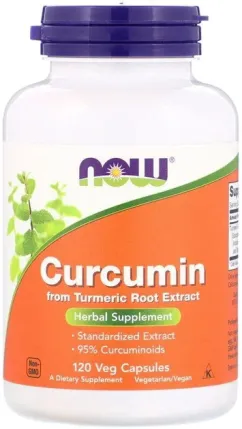 Натуральная добавка Now Foods Curcumin extract 95% 665 мг 120 веган капс (733739046390)