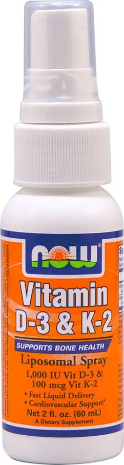 Витамины Now Foods Vitamin D-3&K-2 Liposomal Spray -59 мл (733739003812)