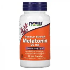 Натуральная добавка Now Foods Melatonin 20 мг 90 веган капс (733739035585)