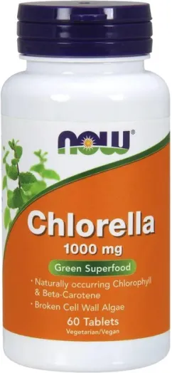 Натуральная добавка Now Foods Chlorella 1000 mg 60 таб (733739026309)