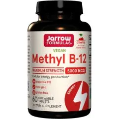 Вітаміни та мінерали Jarrow Formulas Methyl B-12 5000 мкг 60 жувальних таблеток Вишня (0301653932695)