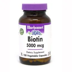 Вітаміни та мінерали Bluebonnet Biotin 5000 мг 120 вегакапсул (0743715004481)