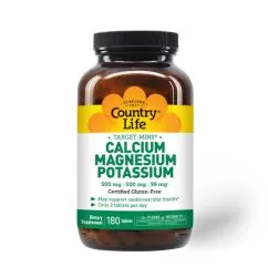 Вітаміни та мінерали Country Life Target-Mins Calcium Magnesium Potassium 180 таблеток (015794024866)