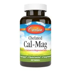 Вітаміни та мінерали Carlson Labs Chelated Cal-Mag 60 капсул (0088395054709)