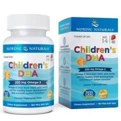 Жирные кислоты Nordic Naturals Children's DHA 250 mg 180 капсул - клубника (768990017209)