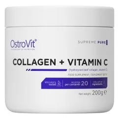 Препарат для суглобів та зв'язок OstroVit Collagen + Vitamin C 200 г Малиновий лимонад з м'ятою (5903933903750)