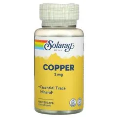 Витамины и минералы Solaray Copper 2 мг 100 капсул (0076280459319)