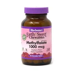 Витамины и минералы Bluebonnet Earth Sweet Chewables Methylfolate 1000 мкг 90 жевательных таблеток (0743715004559)