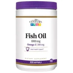 Жирные кислоты 21st Century Fish Oil 1000 мг 300 капсул (0740985229217)