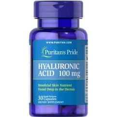 Препарат для суглобів та зв'язок Puritans Pride Hyaluronic Acid 100 mg 30 капсул (0025077176878)
