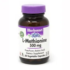 Амінокислота Bluebonnet L-Methionine 500 мг 30 вегакапсул (0743715000605)