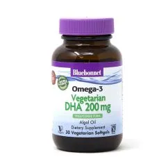 Жирные кислоты Bluebonnet Omega-3 Vegetarian DHA 200 мг 30 вегакапсул (743715009080)