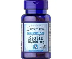 Витамины Puritan's Pride Biotin 10,000 mcg 100 софтгель (25077514649)
