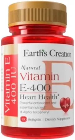 Вітаміни Earth's Creation Vitamin E-268mg 400IU D-alpha 100 софт гель (608786004351)