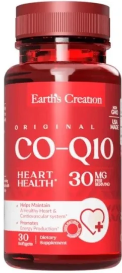 Витамины Earth's Creation Co-Q 10 30 mg 30 софт гель (608786005464)