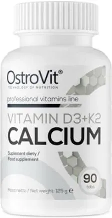 Вітаміни і мінерали OstroVit Vitamin D3+K2 Calcium 90 таб (5902232618624)
