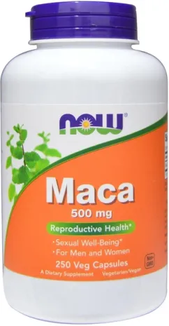 Натуральна добавка Now Foods Maca 500 мг 250 веган капс (733739047625)