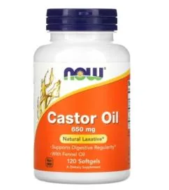 Натуральна добавка Now Foods Castor Oil 650 мг 120 софт гель (733739017239)