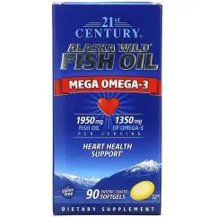 Жирні кислоти 21st Century Alaska Wild Fish Oil Mega Omega-3 90 капсул (0740985271292)