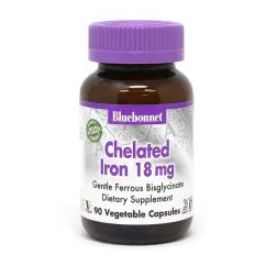 Вітаміни та мінерали Bluebonnet Albion Chelated Iron 18 мг 90 вегакапсул (0743715007260)