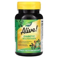 Витамины и минералы Nature's Way Alive! Diabetic Multivitamin 60 таблеток (033674149232)